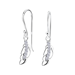 Wholesale Silver Feather Earrings