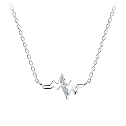Wholesale Silver Heartbeat Necklace