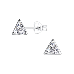 Wholesale Silver Triangle Stud Earrings