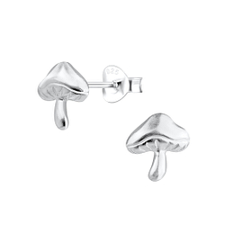 Wholesale Silver Mushroom Stud Earrings