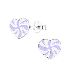 Wholesale Silver Spiral Heart Stud Earrings