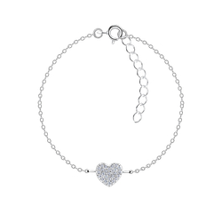 Wholesale Silver Heart Bracelet