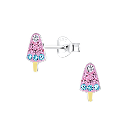 Wholesale Silver Ice Cream Stud Earrings