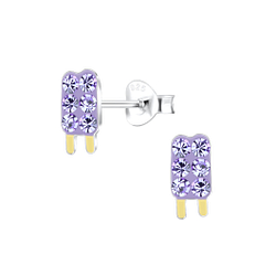 Wholesale Silver Ice Cream Stud Earrings