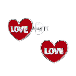 Wholesale Silver Love Heart Stud Earrings