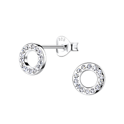 Wholesale Silver Circle Stud Earrings