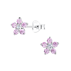 Wholesale Silver Flower Stud Earrings