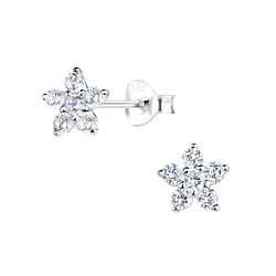 Wholesale Silver Flower Stud Earrings