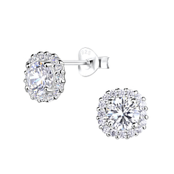 Wholesale Silver Round Stud Earrings 