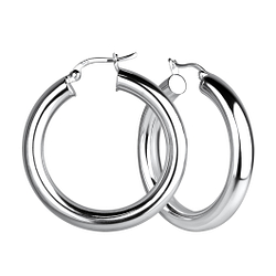 Wholesale 35mm Silver French Lock Hoop Earrings