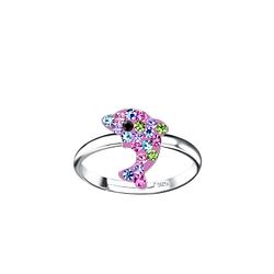 Wholesale Silver Dolphin Adjustable Ring
