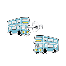 Wholesale Silver London Bus Stud Earrings