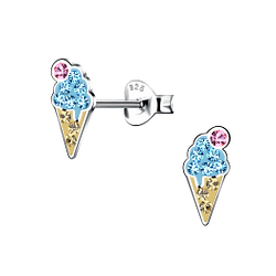 Wholesale Silver Ice cream Stud Earrings