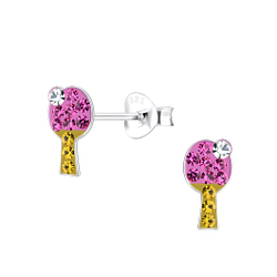 Wholesale Silver Table Tennis Stud Earrings