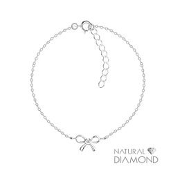 Wholesale Silver Bow Bracelet With Diamond