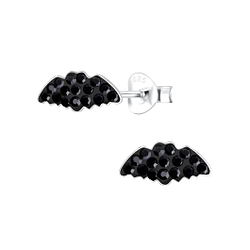 Wholesale Silver Bat Crystal Stud Earrings