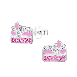 Wholesale Silver Cake Stud Earrings