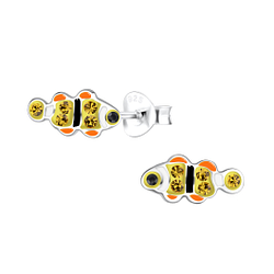 Wholesale Silver Fish Stud Earrings