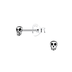 Wholesale Silver Skull Stud Earings