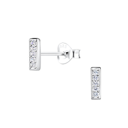 Wholesale Silver Bar Stud Earrings