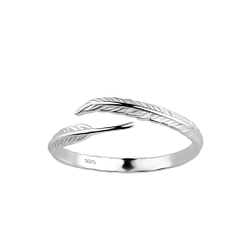 Wholesale Silver Opened Feather Ring