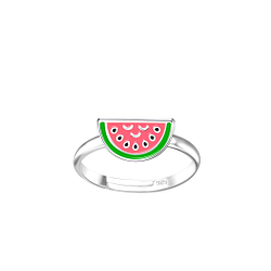 Wholesale Silver Watermelon Adjustable Ring