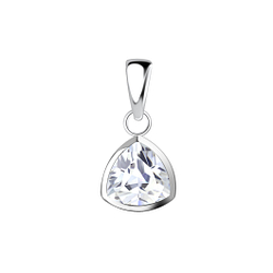 Wholesale 6mm Trillion Cubic Zirconia Silver Pendant