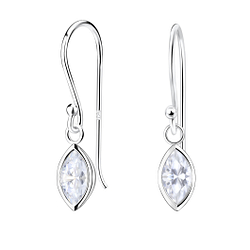 Wholesale 3x6mm Marquise Cubic Zirconia Silver Earrings