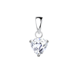 Wholesale 6mm Trillion Cubic Zirconia Silver Pendant