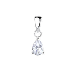 Wholesale 4x6mm Pear Cubic Zirconia Silver Pendant