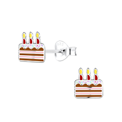 Wholesale Silver Cake Stud Earrings