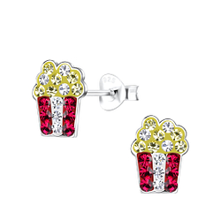 Wholesale Silver Popcorn Stud Earrings