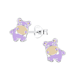 Wholesale Silver Hippopotamus Stud Earrings