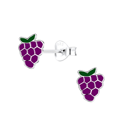 Wholesale Silver Grape Stud Earrings