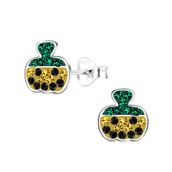 Wholesale Silver Pumpkin Stud Earrings