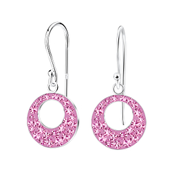 Wholesale Silver Round Crystal Earrings