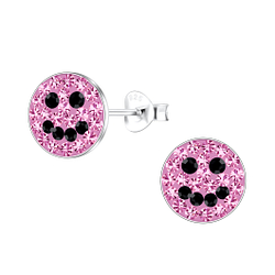 Wholesale Silver Smiley Face Stud Earrings