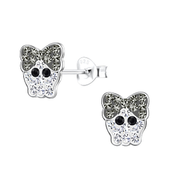 Wholesale Silver Skull Stud Earrings