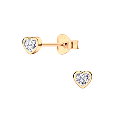 Wholesale Silver Heart Cubic Zirconia Stud Earrings