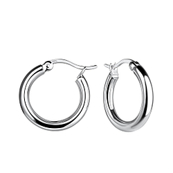 Wholesale 17mm Silver French Lock Hoop Earrings