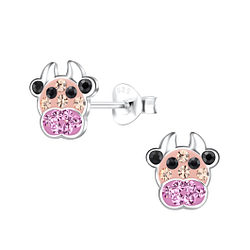 Wholesale Silver Cow Stud Earrings