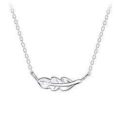 Wholesale Silver Feather Necklace