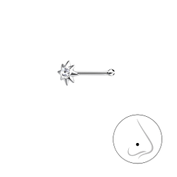 Wholesale Silver Sun Nose Stud With Ball