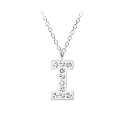 Wholesale Silver Letter I Necklace
