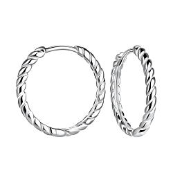 Wholesale Silver Twisted Huggie Earrings