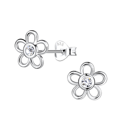 Wholesale Silver Flower Stud Earrings