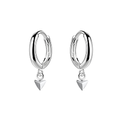 Wholesale Silver Triangle Charm Huggie Earrings