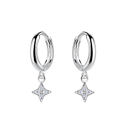 Wholesale Silver Star Charm Huggie Earrings