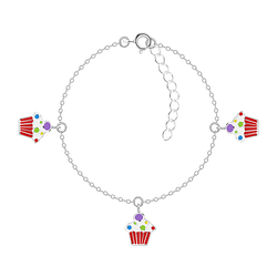 Wholesale Silver Cupcake Bracelet