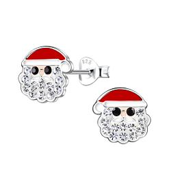 Wholesale Silver Santa Claus Stud Earrings